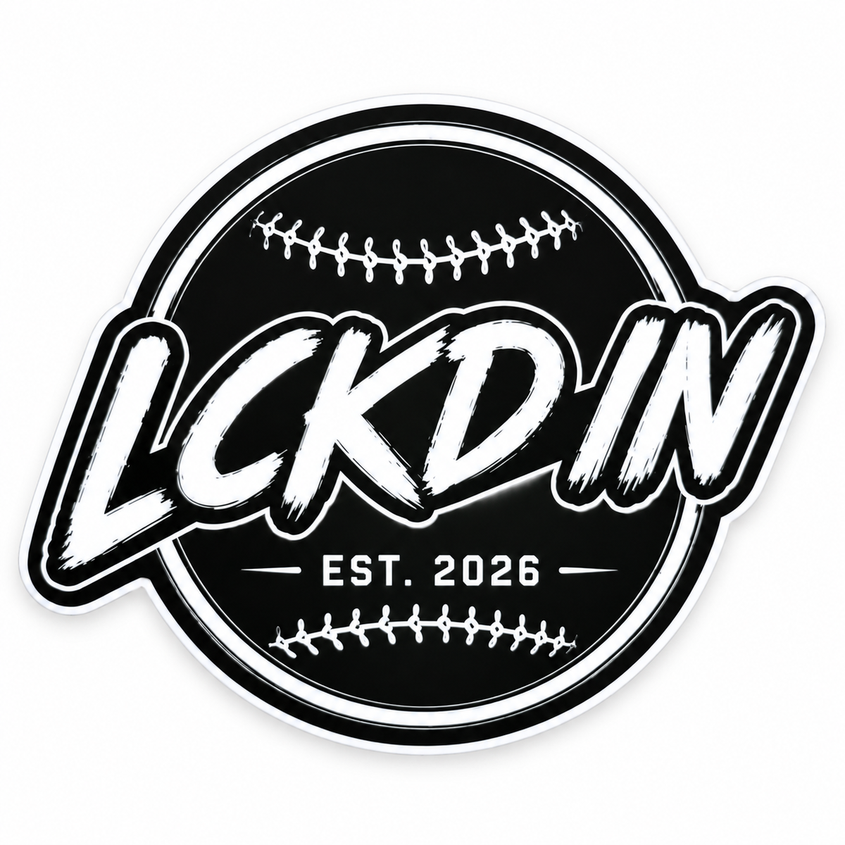 LCKD IN 4" Baseball Sticker